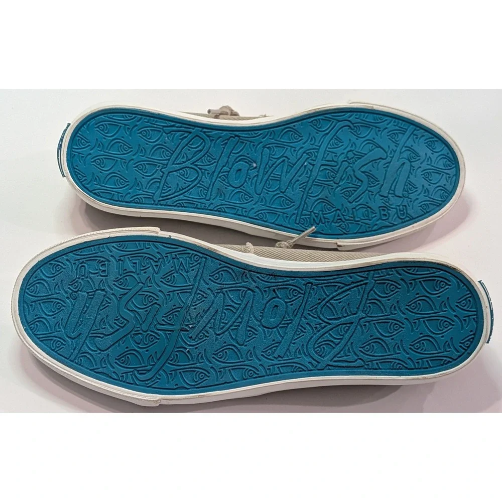 Blowfish Malibu Canvas Sneakers Womens 9 Gray Excellent Distressed Slip On